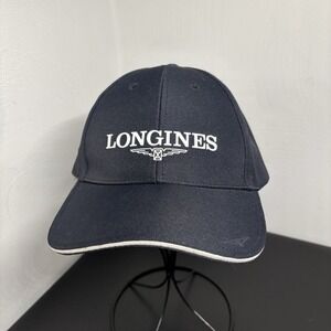 Longines Swiss Watches Adjustable Baseball Cap Black Hat One Sz Big Logo Unisex